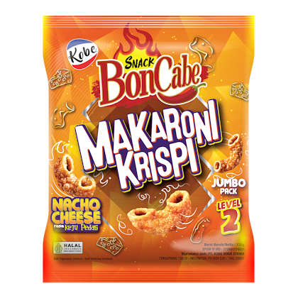 Snack BonCabe Makaroni Krispi Rasa Nacho Cheese packshot