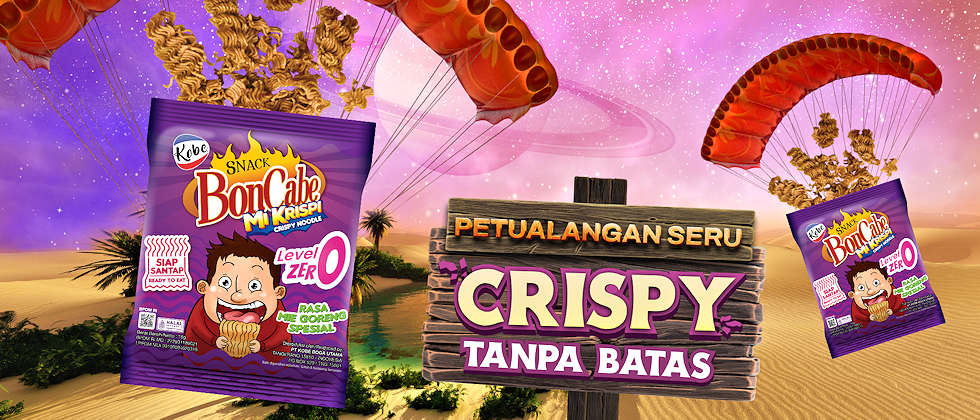 Banner Snack Mi Krispi BonCabe Level 2, Rasa Mie Goreng Spesial